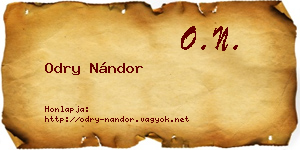 Odry Nándor névjegykártya